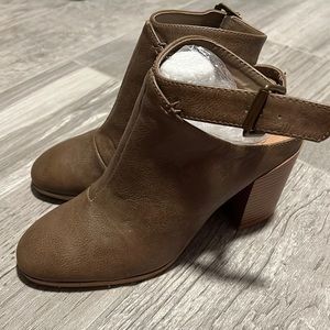 Taupe Open Back Booties